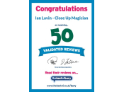 50 validated reviews Ian Lavin - Close Up Magician