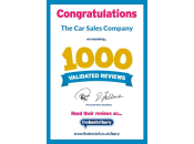 1000 Validated Reviews Certificate