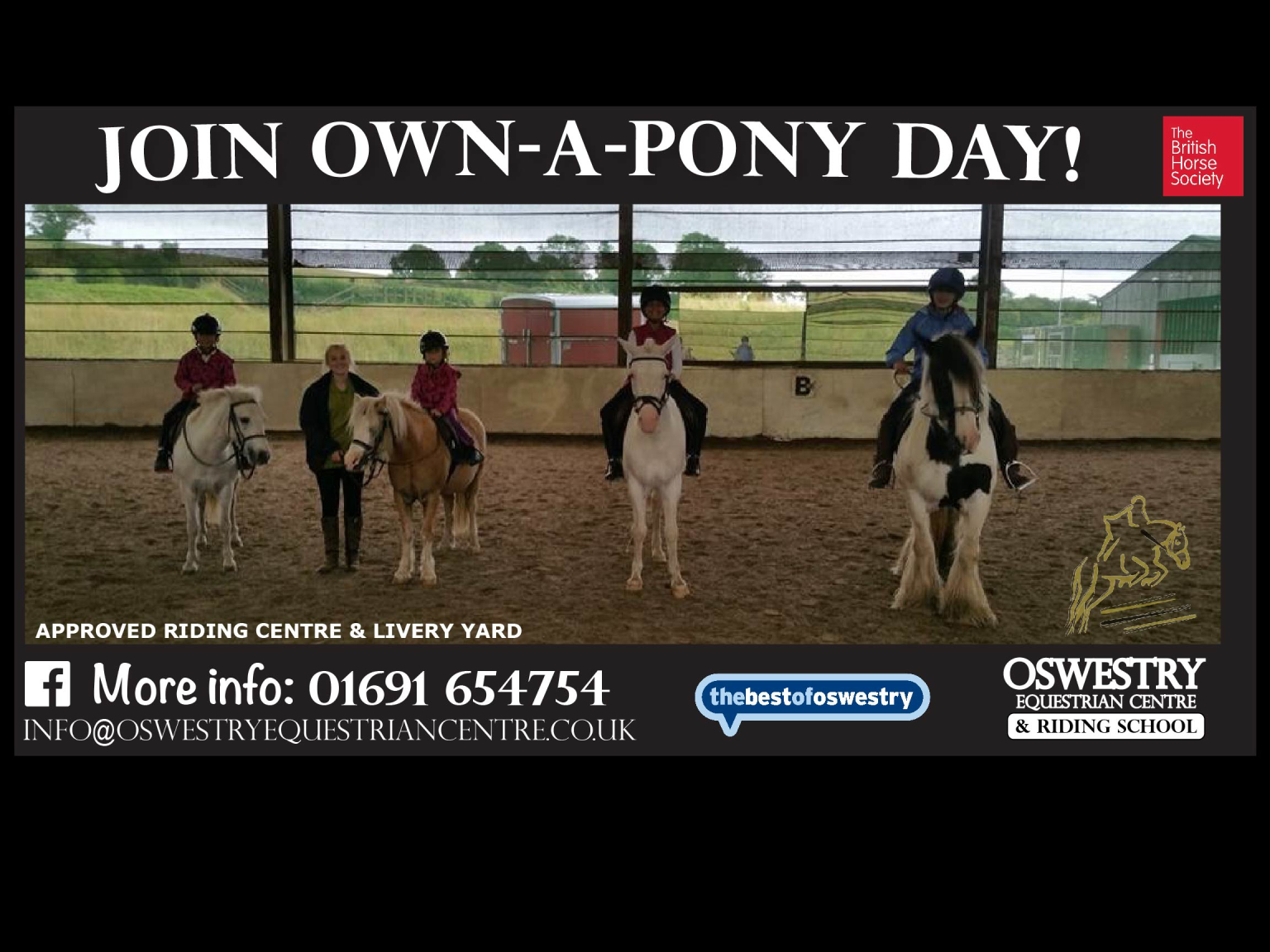 Impressive Riding School and Livery Stables at Oswestry Equestrian Centre