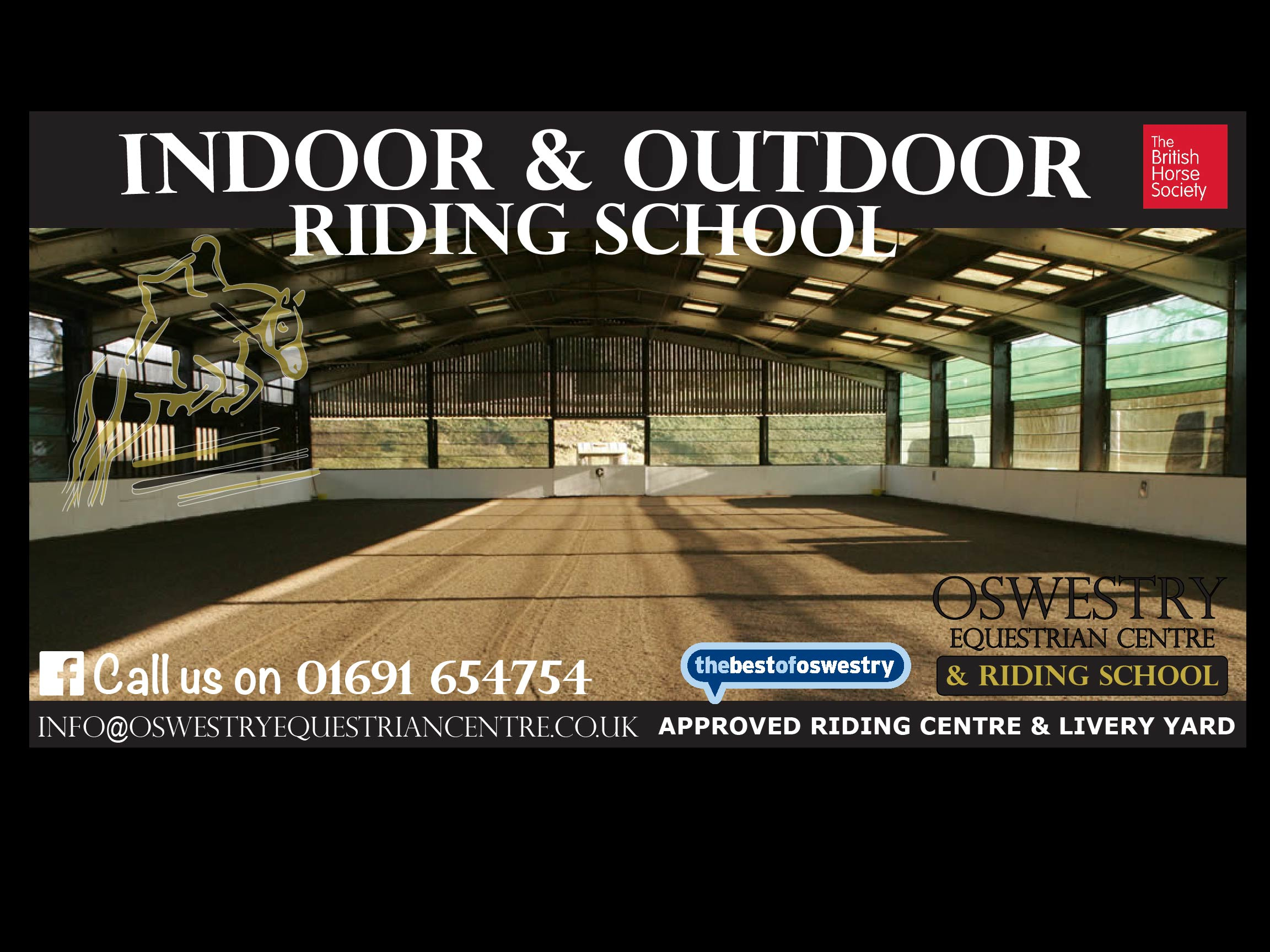 Impressive Riding School and Livery Stables at Oswestry Equestrian Centre