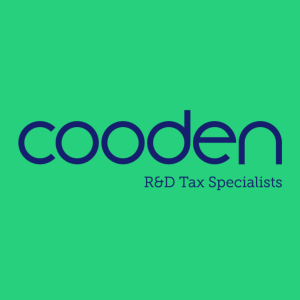 Logo of Cooden Tax Consulting with blue text on green background and R&D Tax Specialists tagline, Eastbourne