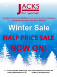 Up to 50% Sale NOW ON at JACKS for WOMEN