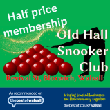 Half Price Membership for rest of 2024 at Old Hall Snooker Club Bloxwich Walsall.