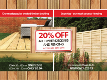 20% Off all Timber Decking and Fencing