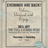 30% Off Evening Menu at Cosalea Walshaw