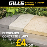 Decorative Concrete Garden Slabs starting from just £4 each (inc. VAT) at Gills Building Supplies.