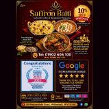 10% OFF all cash collection orders over £12 at Saffron Balti