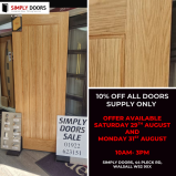 Get 10% Off Supply Only Doors This August Bank Holiday at Simply Doors Walsall