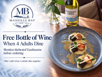 Free Bottle of Wine When 4 Adults Dine