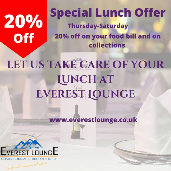 20% Off Lunch Food Bill at Everest Lounge