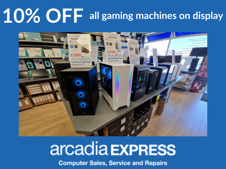 10% off gaming machines at Arcadia Express