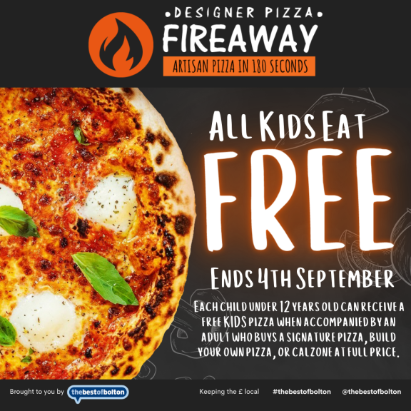Kids Eat Free at Fireaway Pizza
