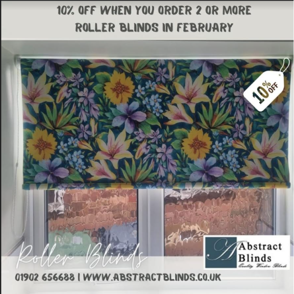 10% off Roller Blinds when you order 2 or more at Abstract Blinds Willenhall