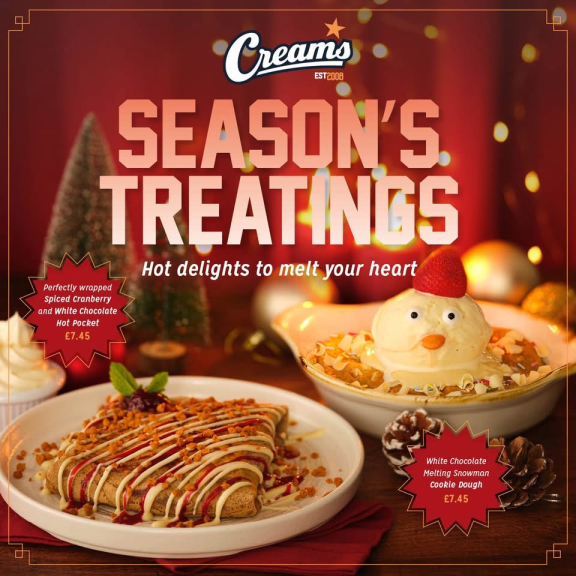 Delicious Christmas Treats from Creams Cafe Walsall