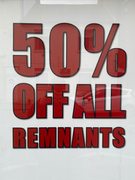 50% OFF all Remnants