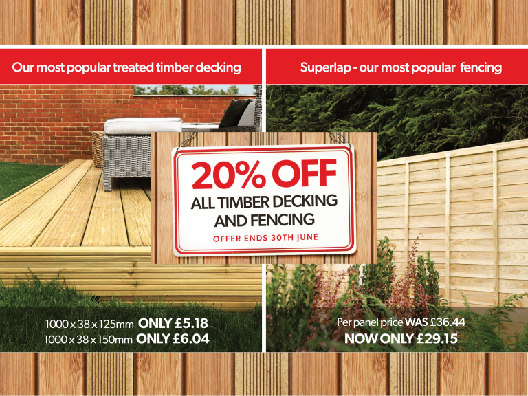 20% Off all Timber Decking and Fencing