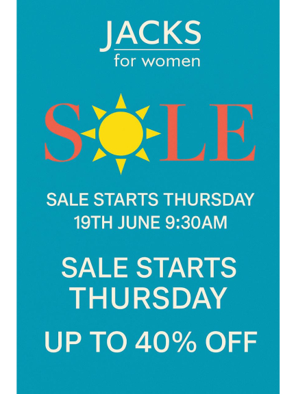 Up to 40% Off Sale NOW ON at Jacks For Women!