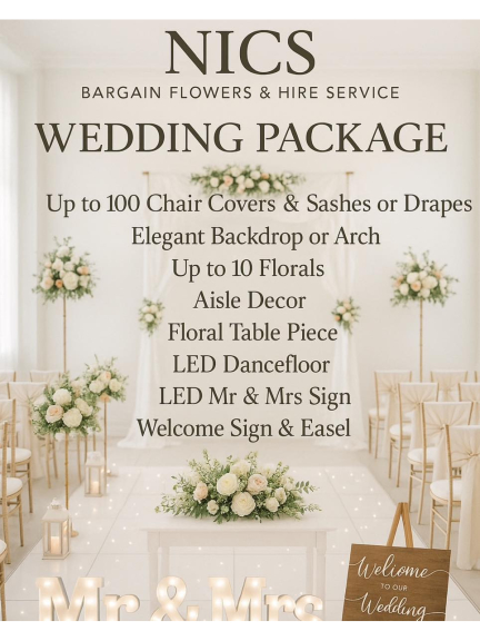 Stunning Wedding Package from NICS Bargain Flowers & Hire Service in Walsall