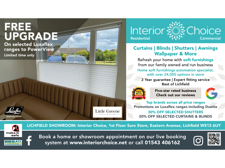 Free PowerView Upgrade on Selected Luxaflex Blinds at Interior Choice in Lichfield