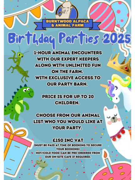 Celebrations on the Farm – Party Packages at Burntwood Alpaca & Animal Farm