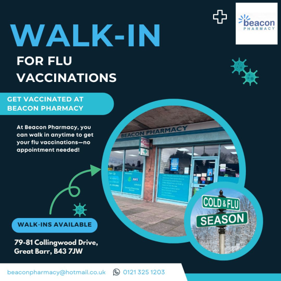 Walk-In Flu Vaccinations at Beacon Pharmacy, Great Barr