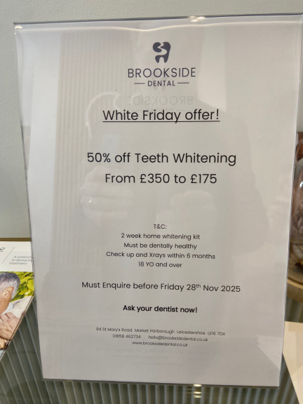 'White Friday Offer' at BROOKSIDE DENTAL