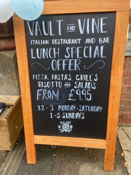Lunch Special Offers at Vault & Vine (Italian) Restaurant