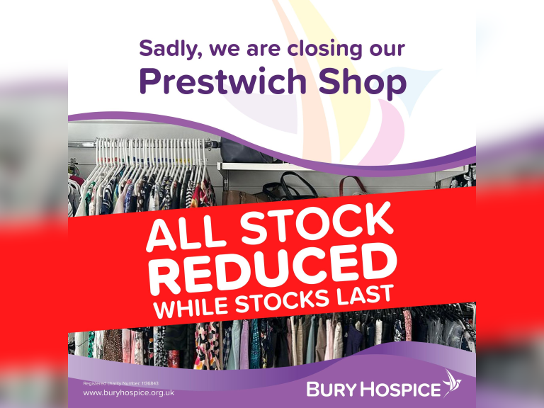 All Stock Reduced at Bury Hospice Prestwich