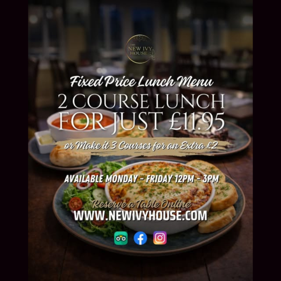 Fixed Price Lunch Menu at New Ivy House