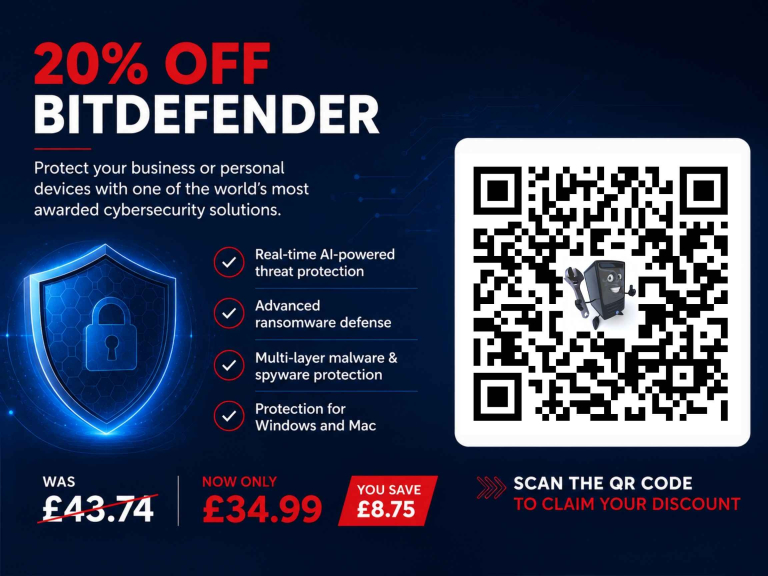 20% OFF Bitdefender Antivirus 12-Month Subscription