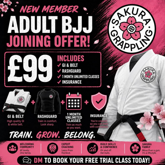 New Member Adult BJJ Joining Offer at Sakura Grappling