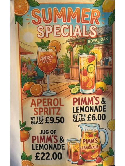 Try our Summer Drinks Specials