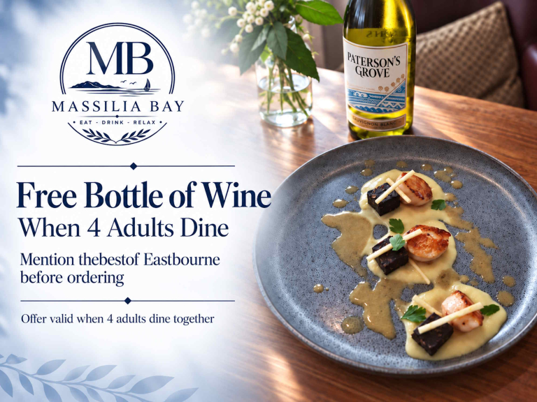 Free Bottle of Wine When 4 Adults Dine