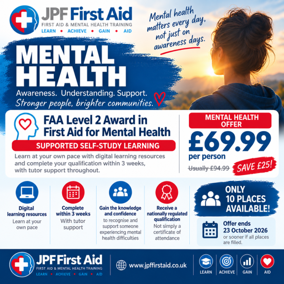 Lichfield Mental Health Training Offer: Level 2 Course for £69.99