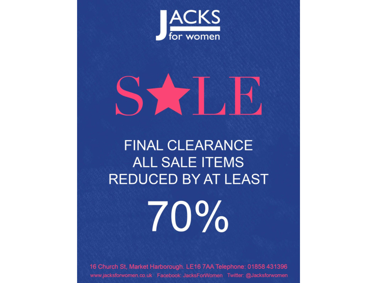 NOW 70% Off Sale Items at JACKS FOR WOMEN!