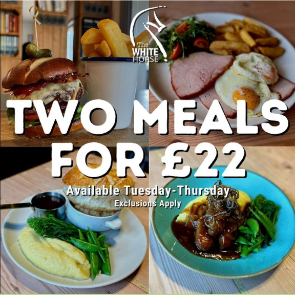 2 Meals for £22 at The White Horse