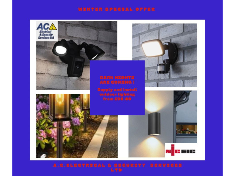 Outdoor Light Supplied and Fitted Starting at £90 From AC Electrical & Security Services Ltd 