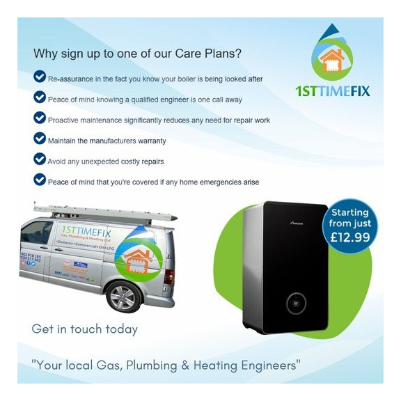 Boiler Service Plans from ONLY £12.99 from 1st Time Fix