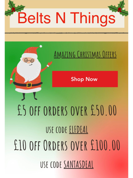 Christmas Offers at Belts N Things Walsall