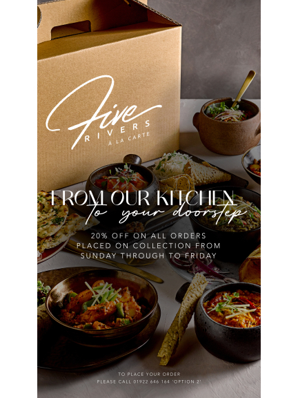 20% off takeaways at Five Rivers Á la Carte Walsall