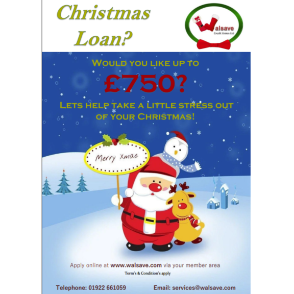 Christmas Loan from Walsave Walsall– Borrow up to £750