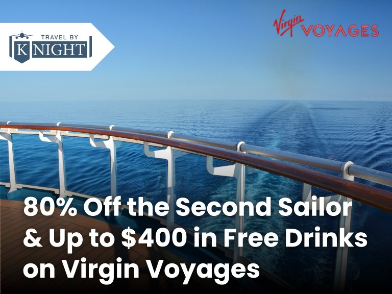 80% Off the Second Sailor & Up to $400 in Free Drinks on Virgin Voyages