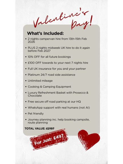 ❤️🚐 TC Campers Ltd – Valentine’s Day Campervan Escape 💕