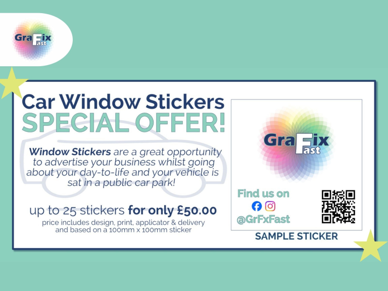 Car window stickers offer!
