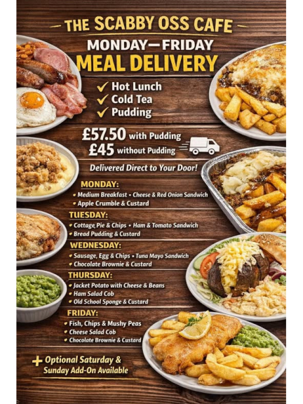 The Scabby Oss Cafe’s Monday–Friday Meal Delivery