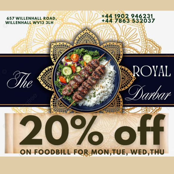 Week Night Offer at Royal Darbar 20% OFF 🔥