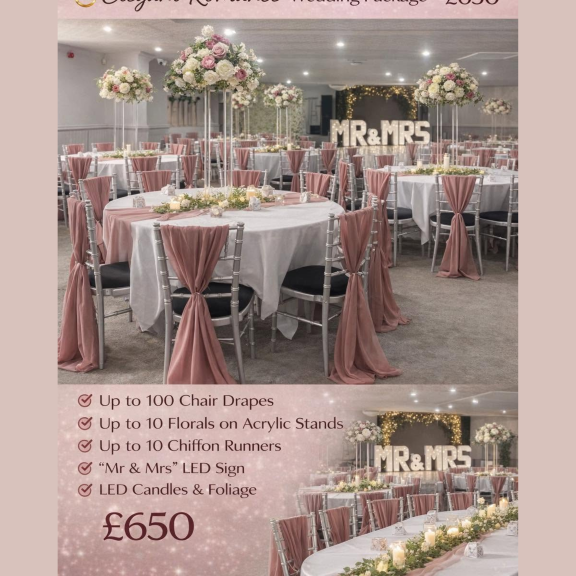 🎉 2027 Wedding Package – ONLY £650 at NICS Bargain Flowers & Hire Service! 🎉