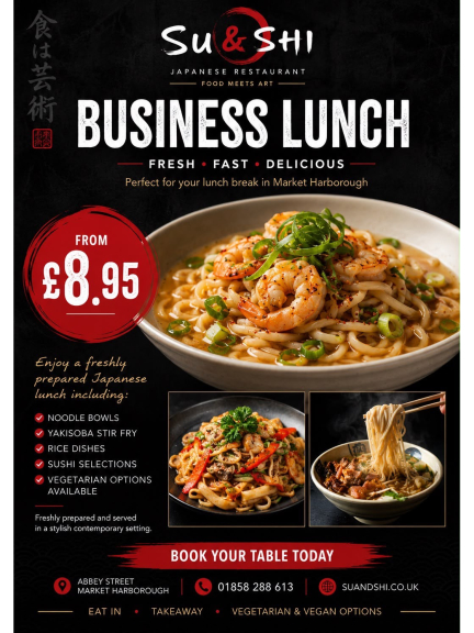 Business Lunch Offer from Su&Shi Japanese Restaurant
