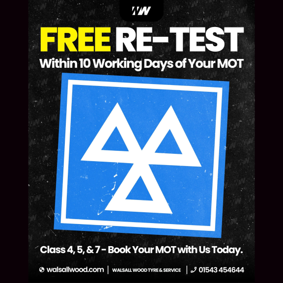 Walsall Wood Tyre & Service Ltd - FREE MOT retest within 10 working days!