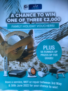 A Chance to Win a £2,000 Holiday voucher at Roy Hubbard Motors